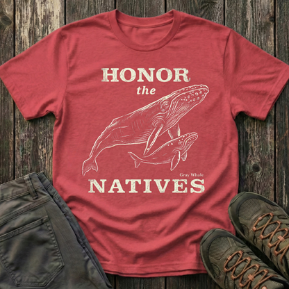 Honor The Natives Gray Whale T-shirt