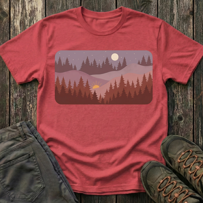 Sun Moon Layered Landscape T-shirt