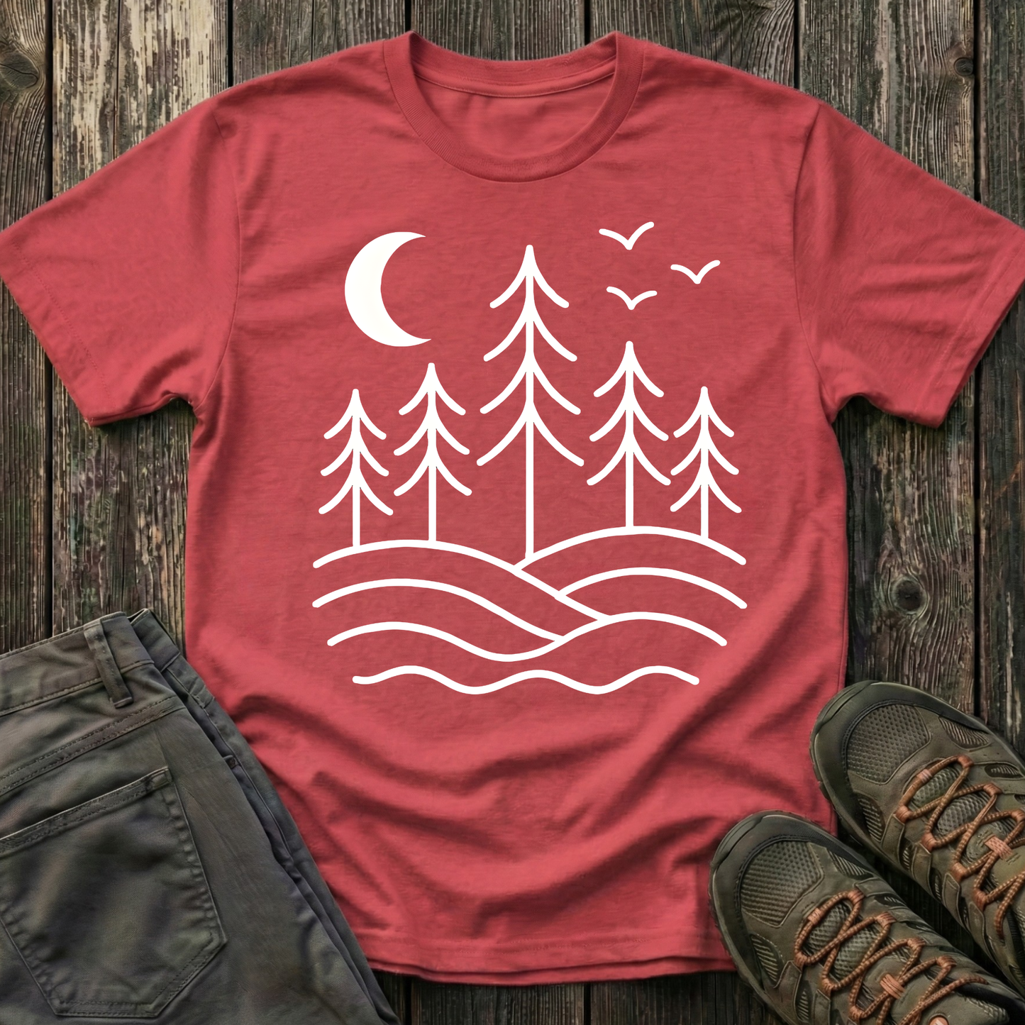Pines Under Moon T-shirt