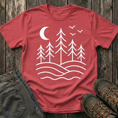 Pines Under Moon T-shirt