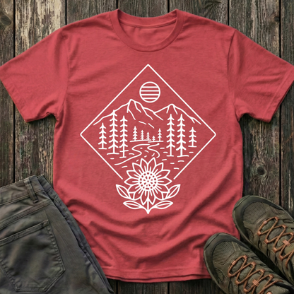 Sun Over Sunflower Landscape T-shirt