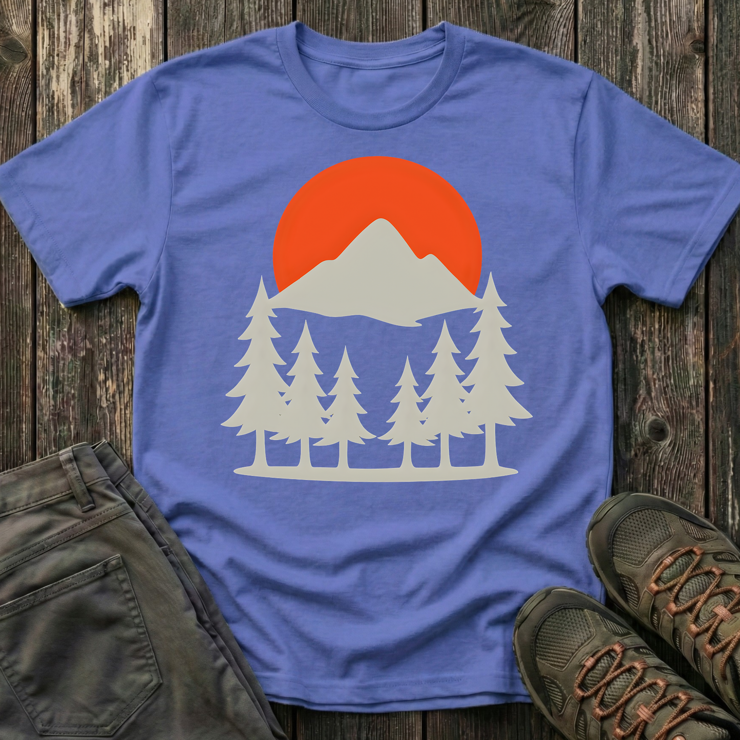 Grey Mountain Silhouette At Sunset T-shirt