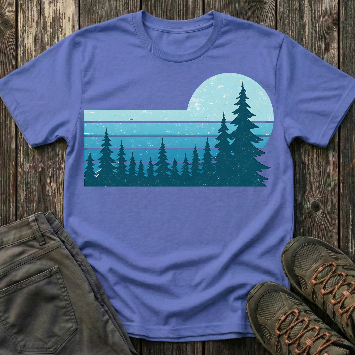 Retro Teal Sunset T-shirt