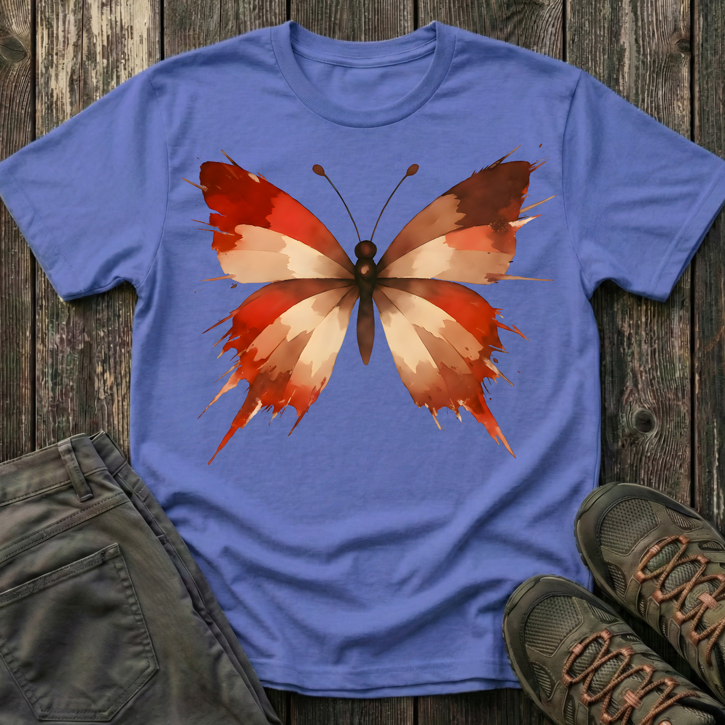Watercolor Red Butterfly T-shirt