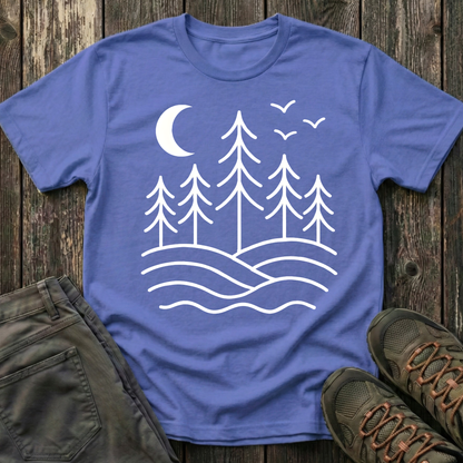 Pines Under Moon T-shirt