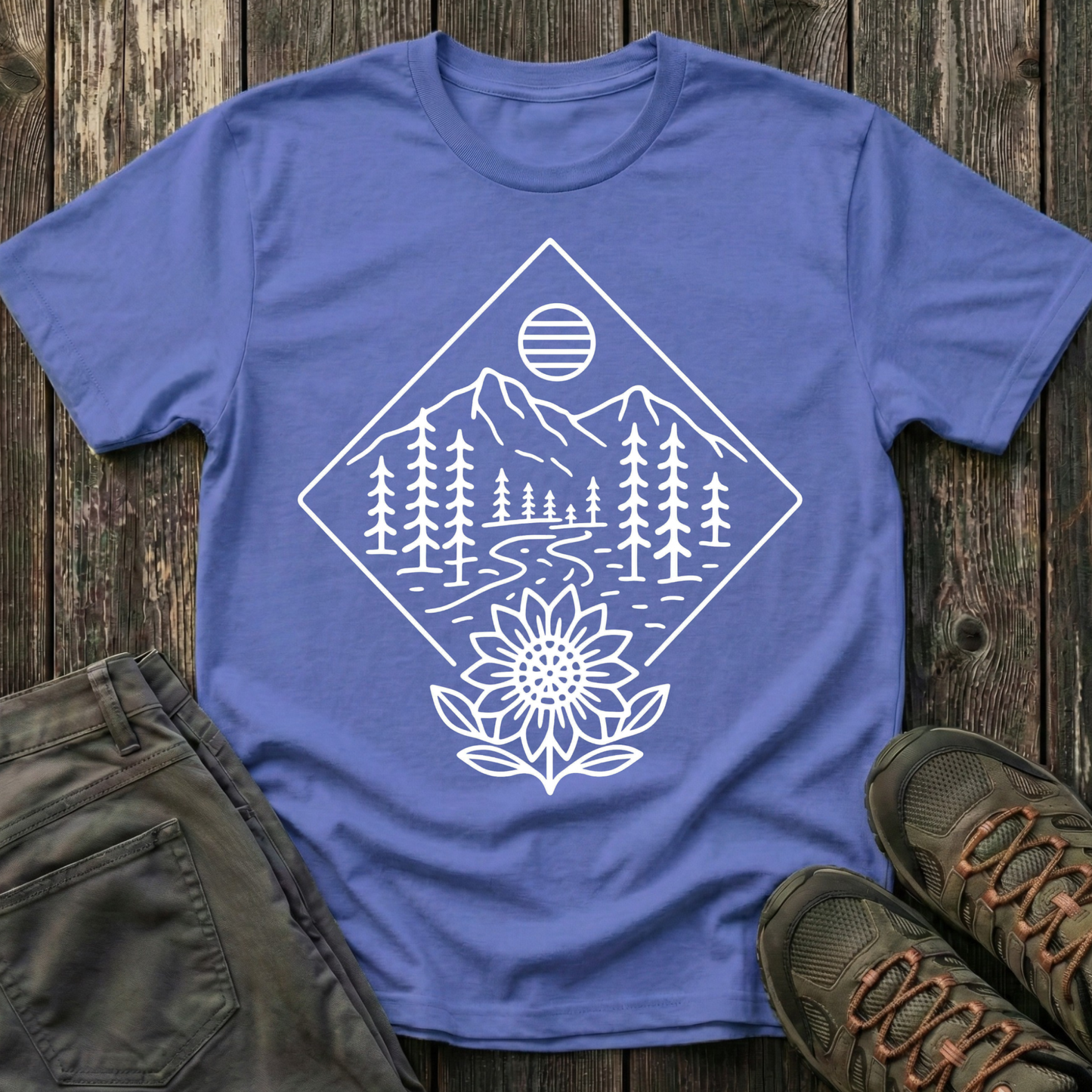 Sun Over Sunflower Landscape T-shirt