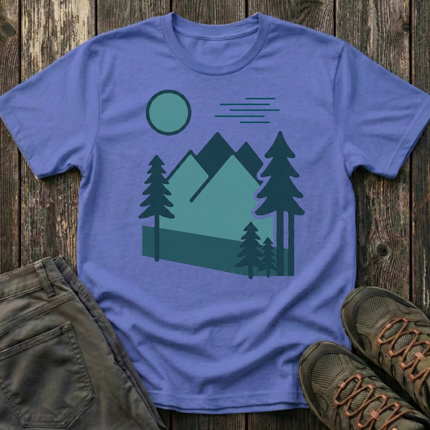 Minimalist Blues Landscape T-shirt