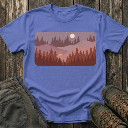 Sun Moon Layered Landscape T-shirt