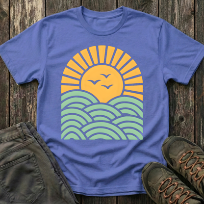Sunrise Over Serene Waves T-shirt