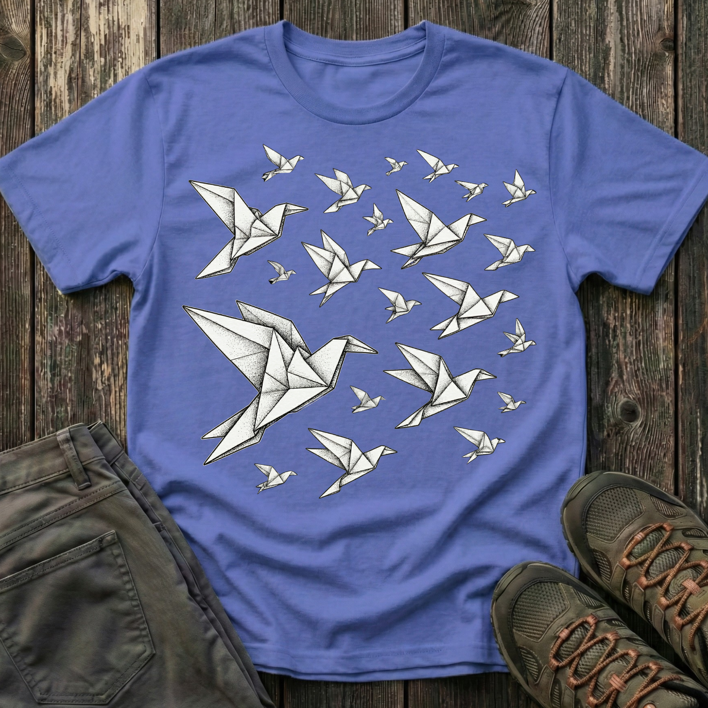 Origami Birds In Flight T-shirt