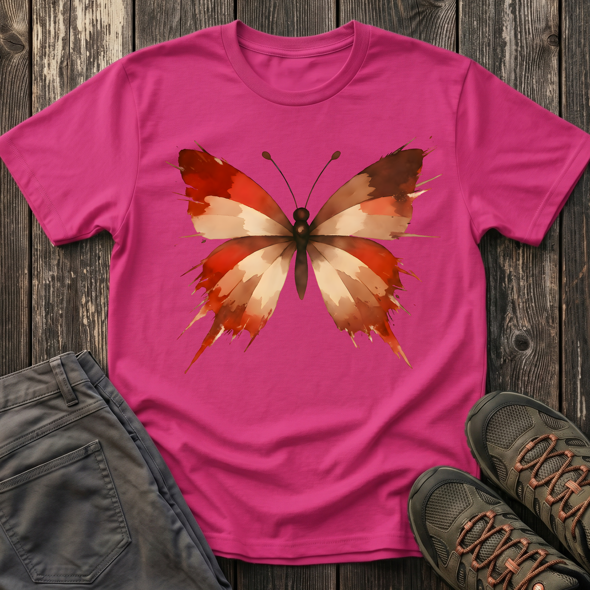WildInk Maroon Butterfly  T-shirt
