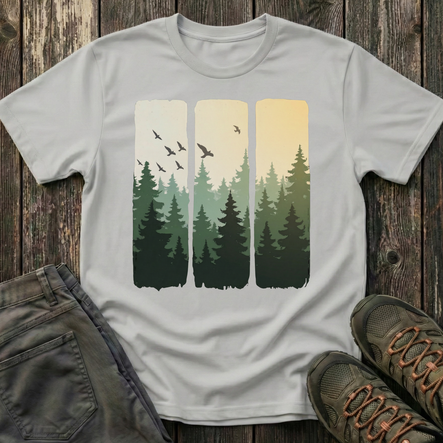 Sunlit Forest Brushstrokes T-shirt