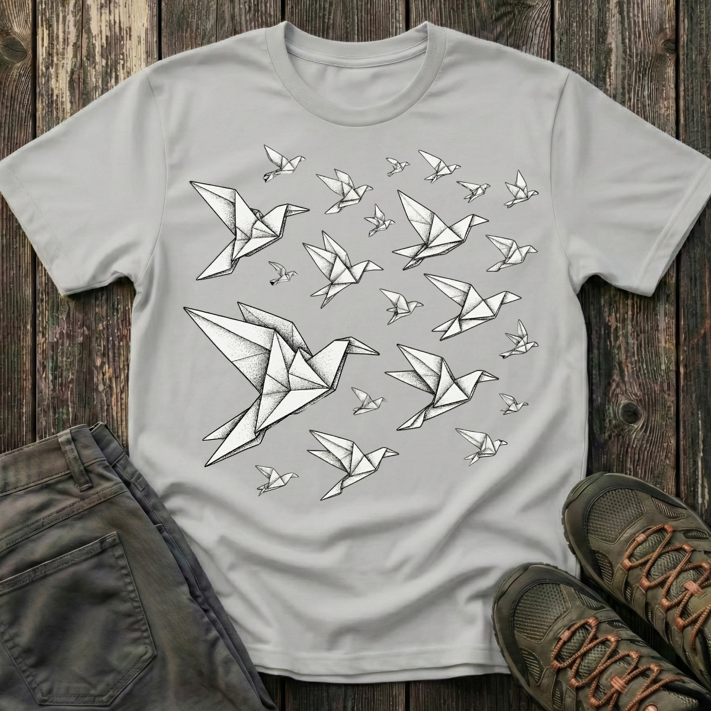Origami Birds In Flight T-shirt