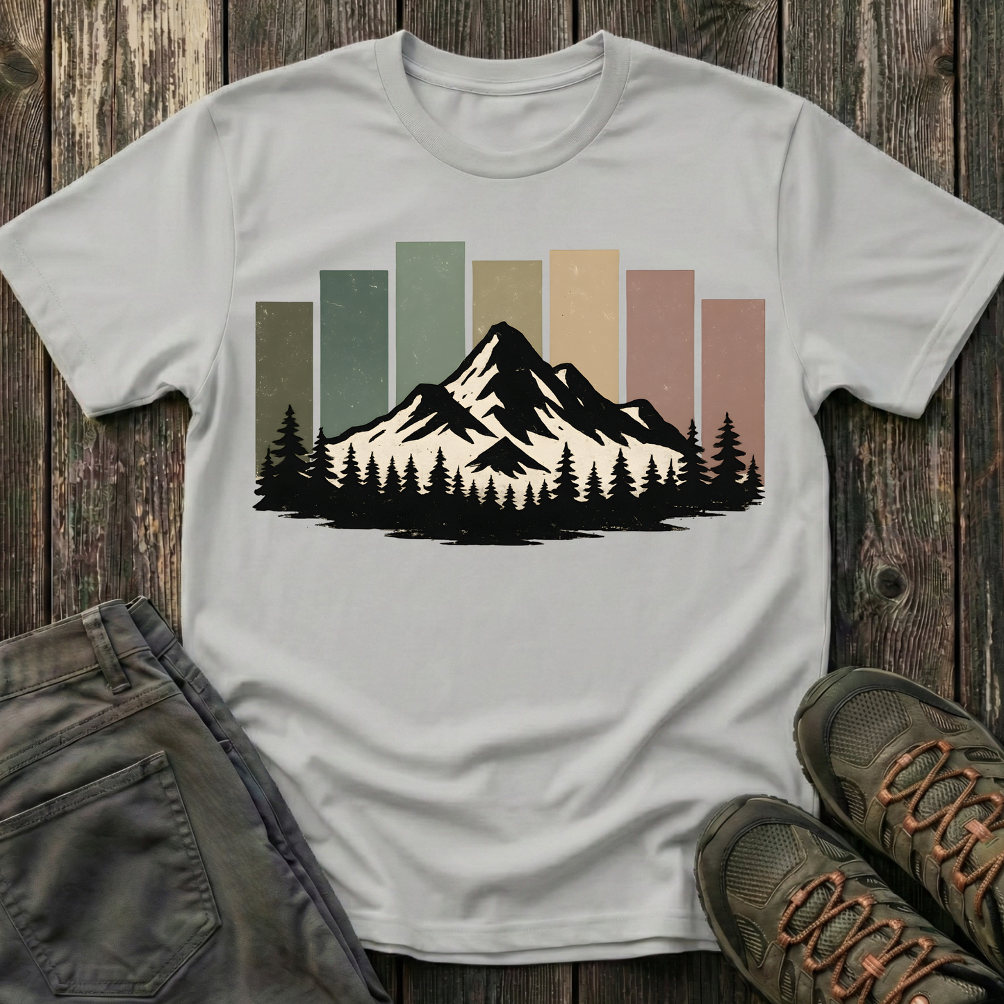 Mountain Peak Earth Tones T-shirt