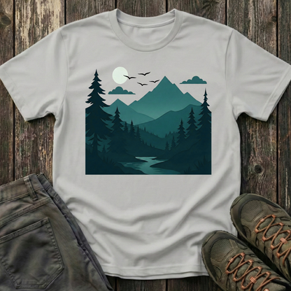 Dark Night Mountain Landscape T-shirt