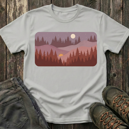 Sun Moon Layered Landscape T-shirt