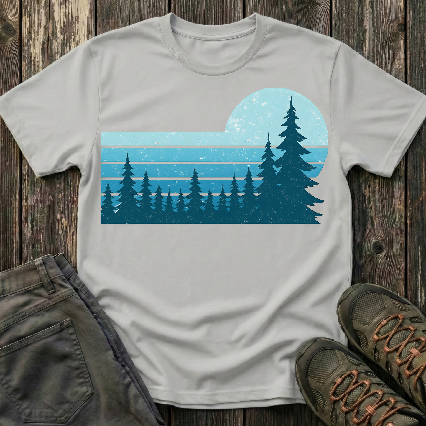 Retro Teal Sunset T-shirt