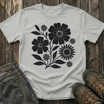 Botanical Portrait Black Ink Print T-shirt