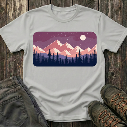 Purple Night Sky Landscape T-shirt