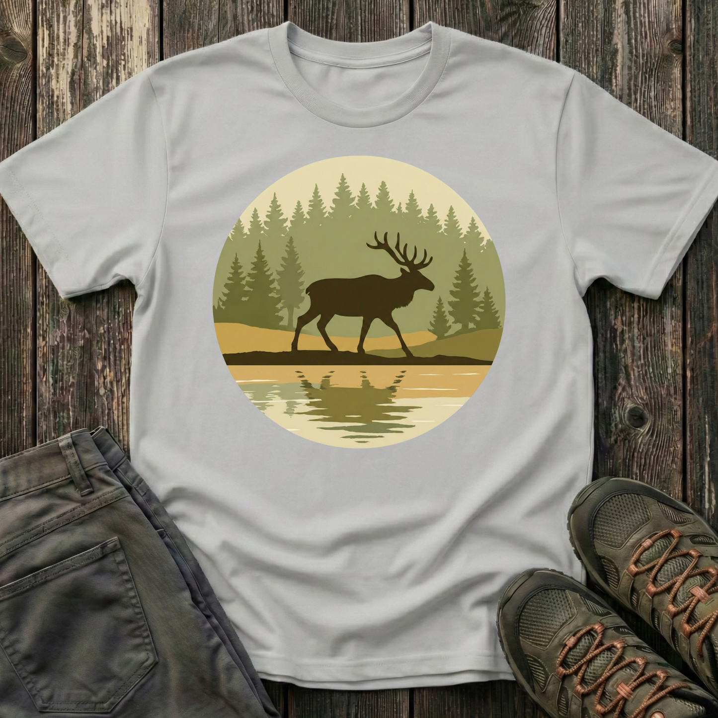 Elk Forest Reflection T-shirt