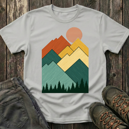 Sunset Over Lined Mountains T-shirt