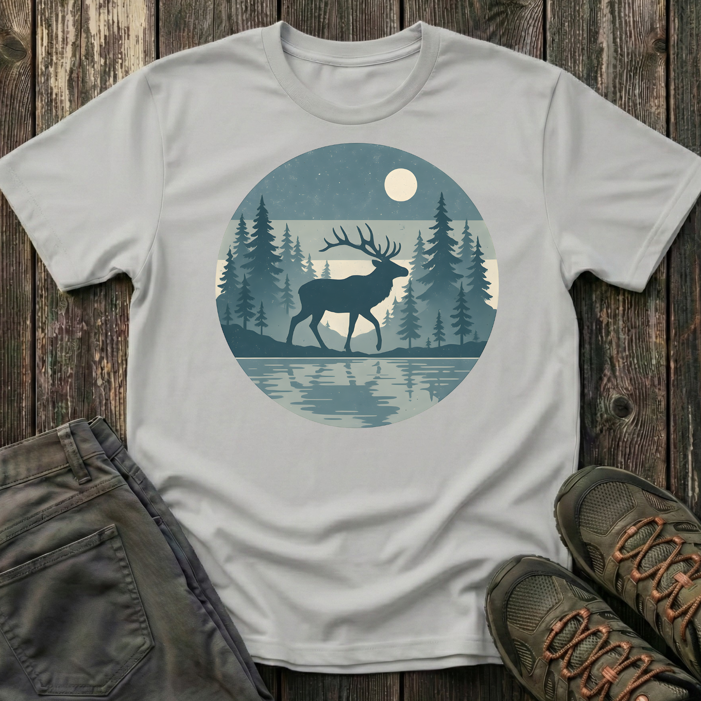 Elk Under Moonlight T-shirt