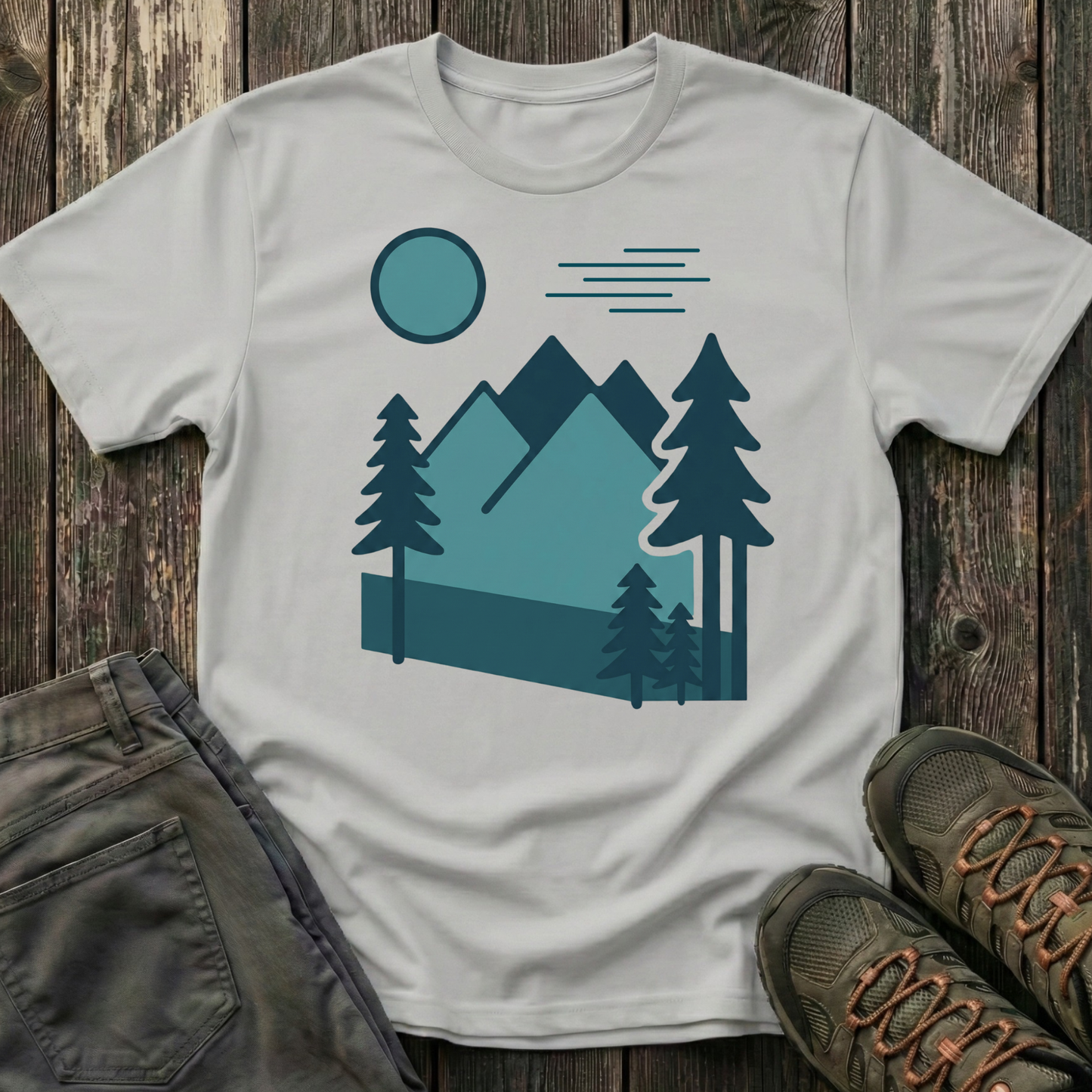 Minimalist Blues Landscape T-shirt