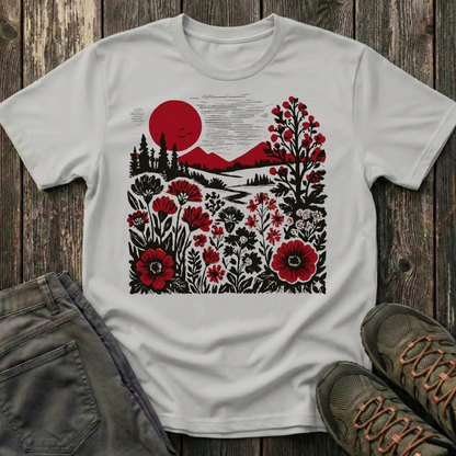 Burgundy Sunset Flora T-shirt
