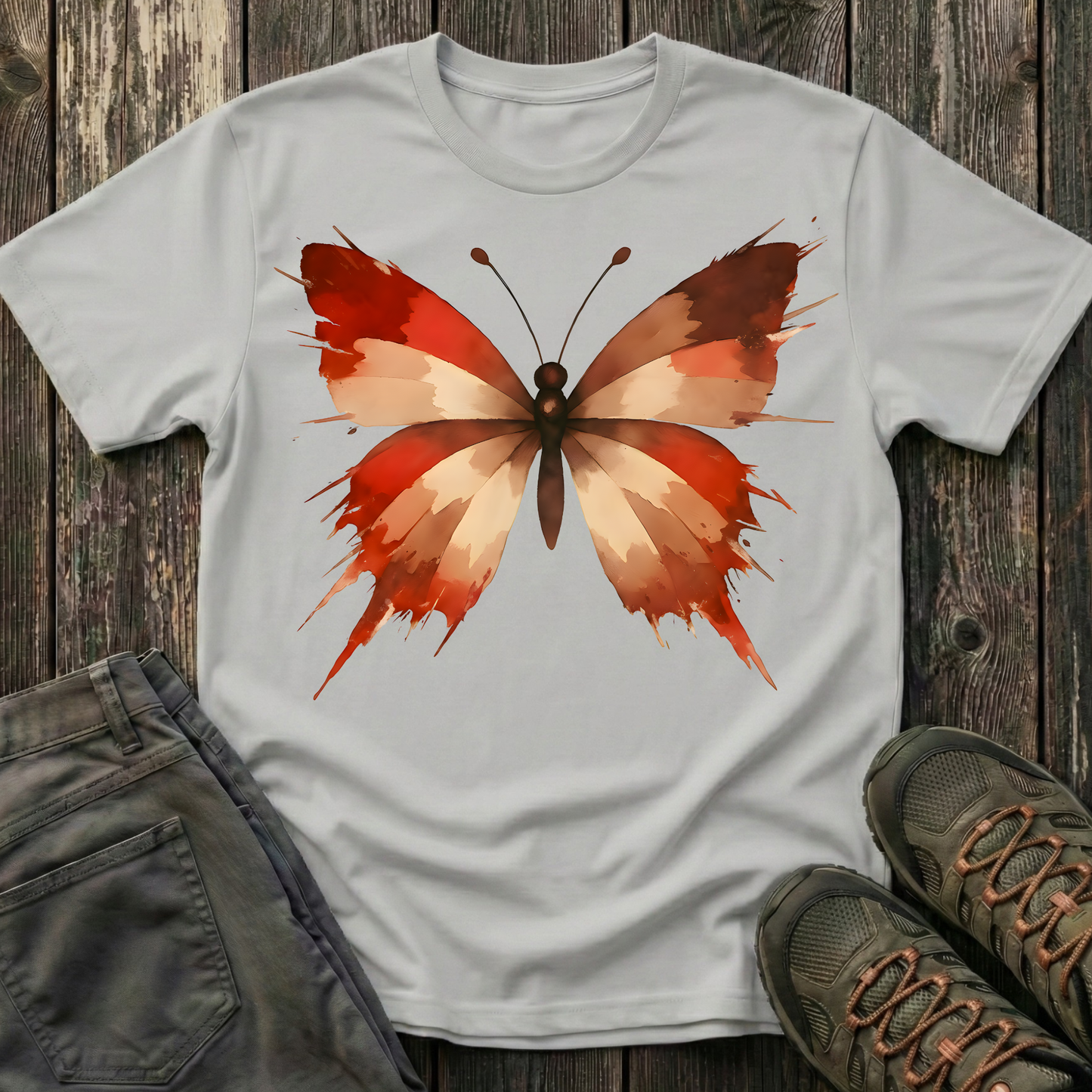 Watercolor Red Butterfly T-shirt