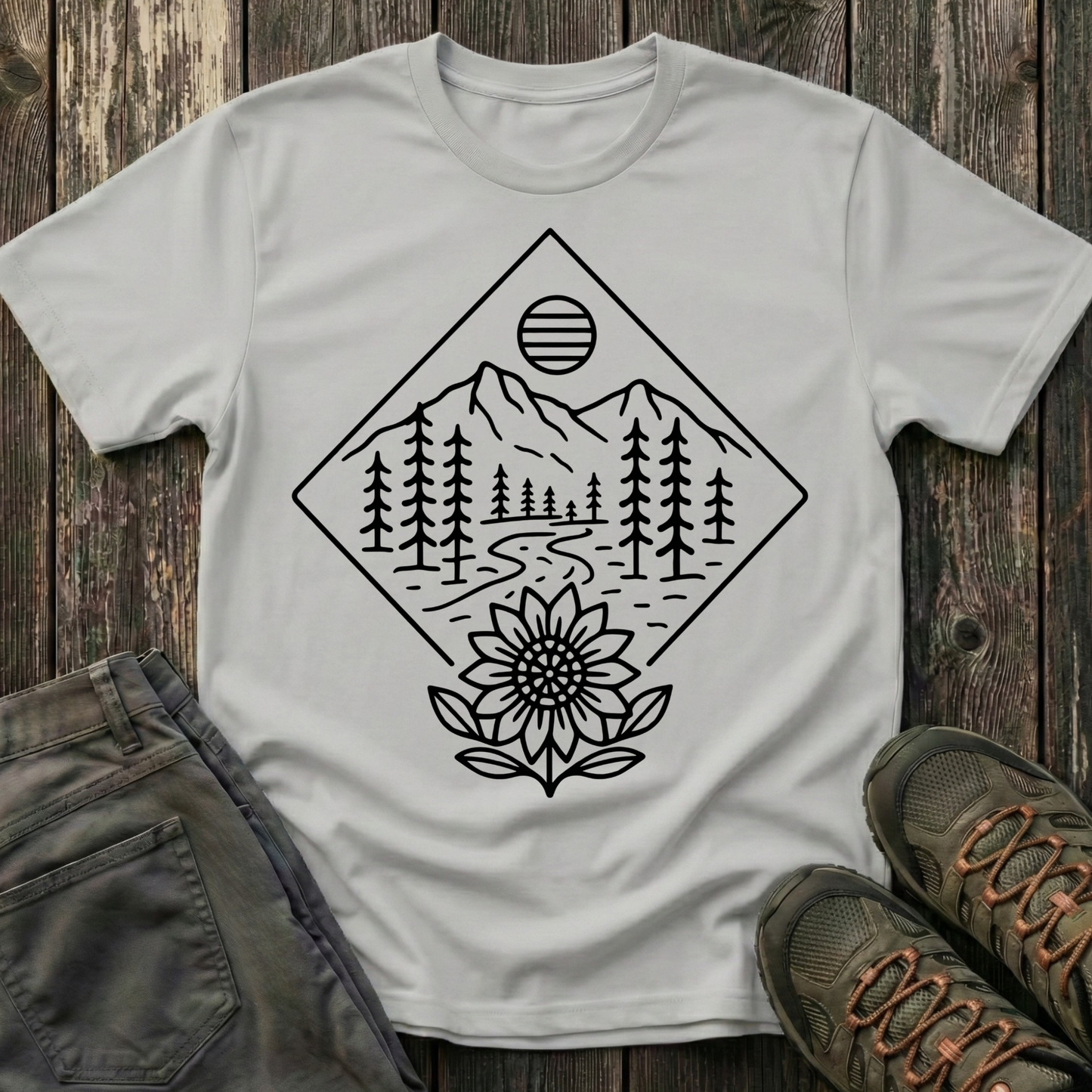 Sun Over Sunflower Landscape T-shirt