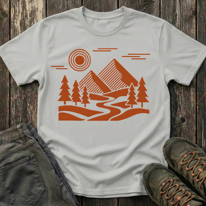 Geometric Red Landscape T-shirt