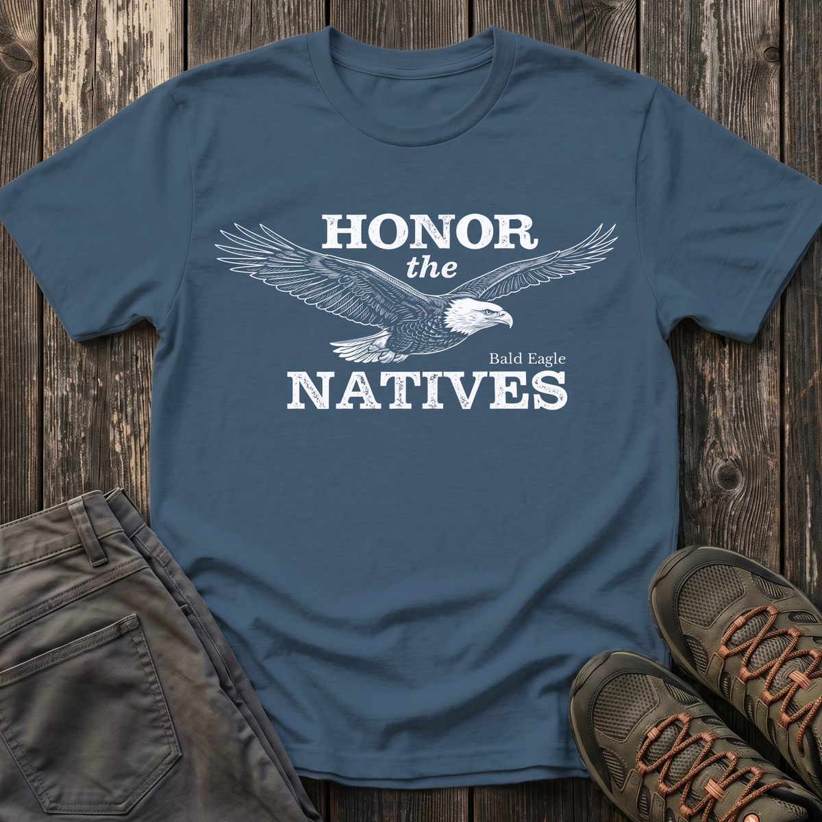 Honor The Natives Bald Eagle T-shirt White