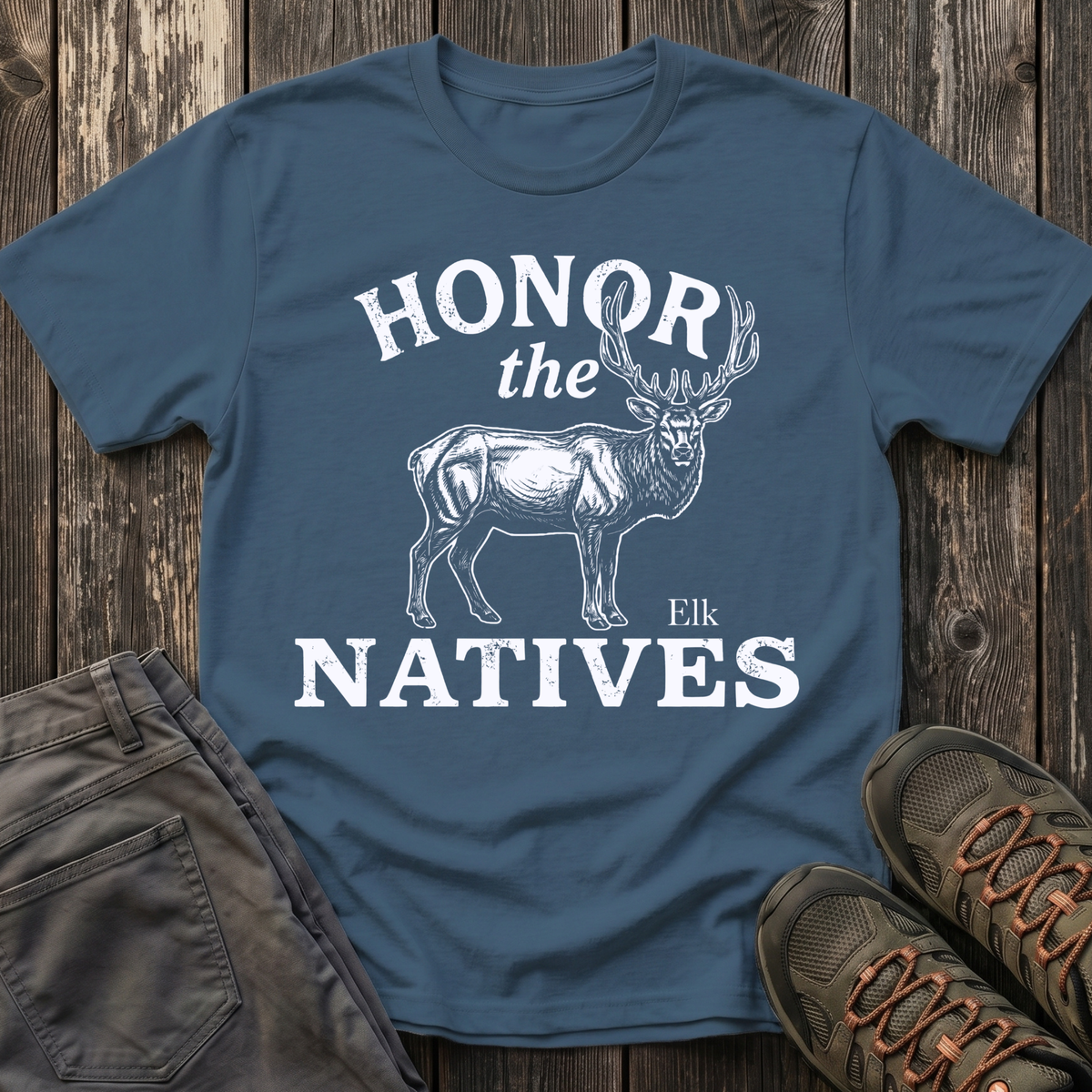 Honor The Natives Elk T-shirt White