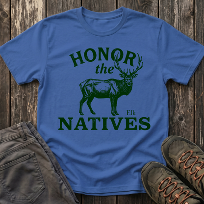 Honor The Natives Elk T-shirt Green