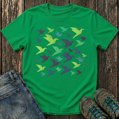 Children's Origami Birds Winter T-shirt