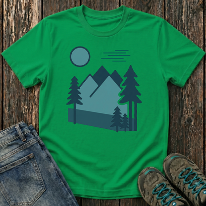 Children's Minimalist Blues Landscape T-shirt