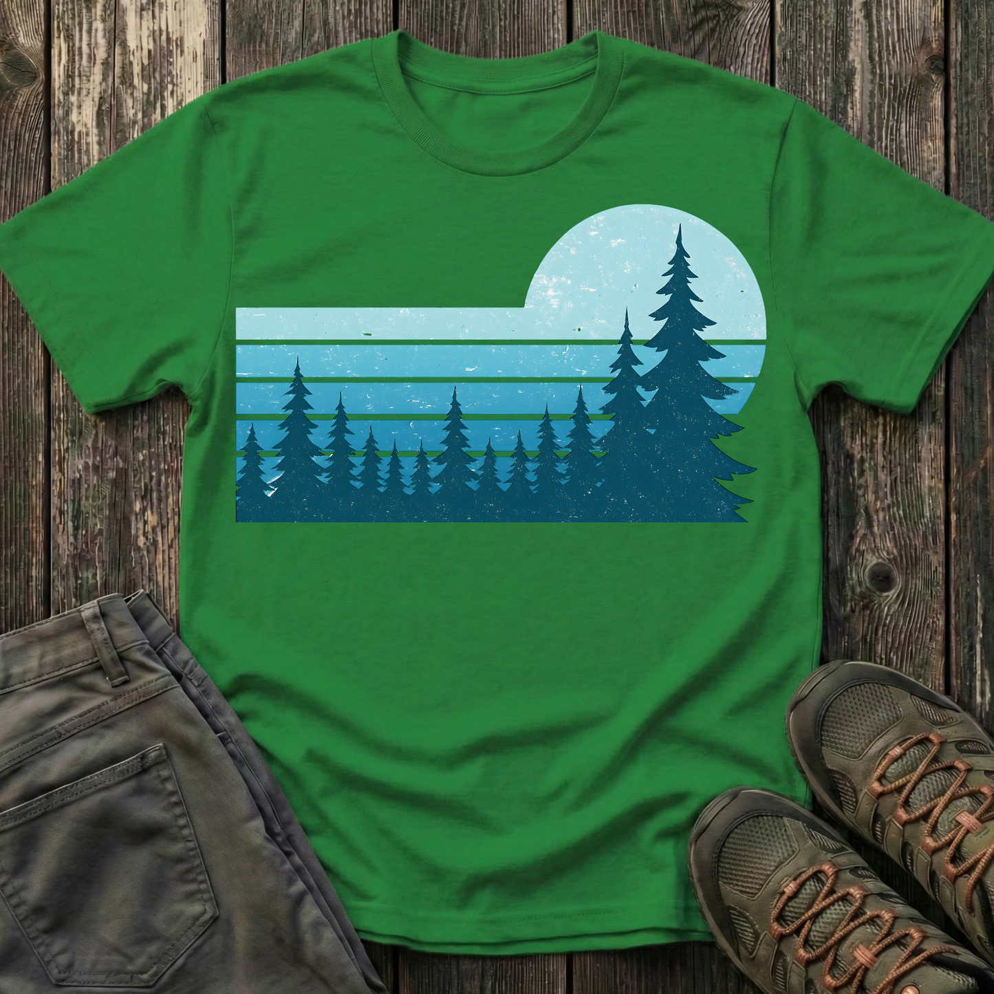 Retro Teal Sunset T-shirt