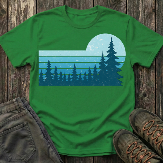 Retro Teal Sunset T-shirt