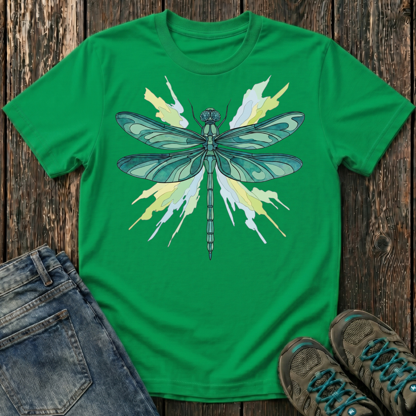 Children's Dragonfly Teal Splash T-shirt