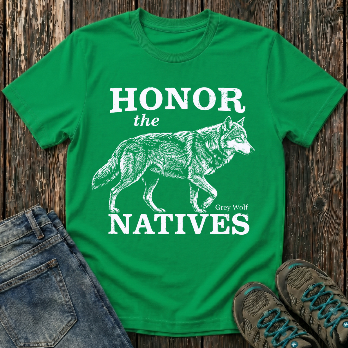 Children's Honor The Natives Grey Wolf T-shirt