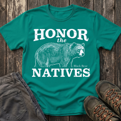 Honor The Natives Black Bear T-shirt White