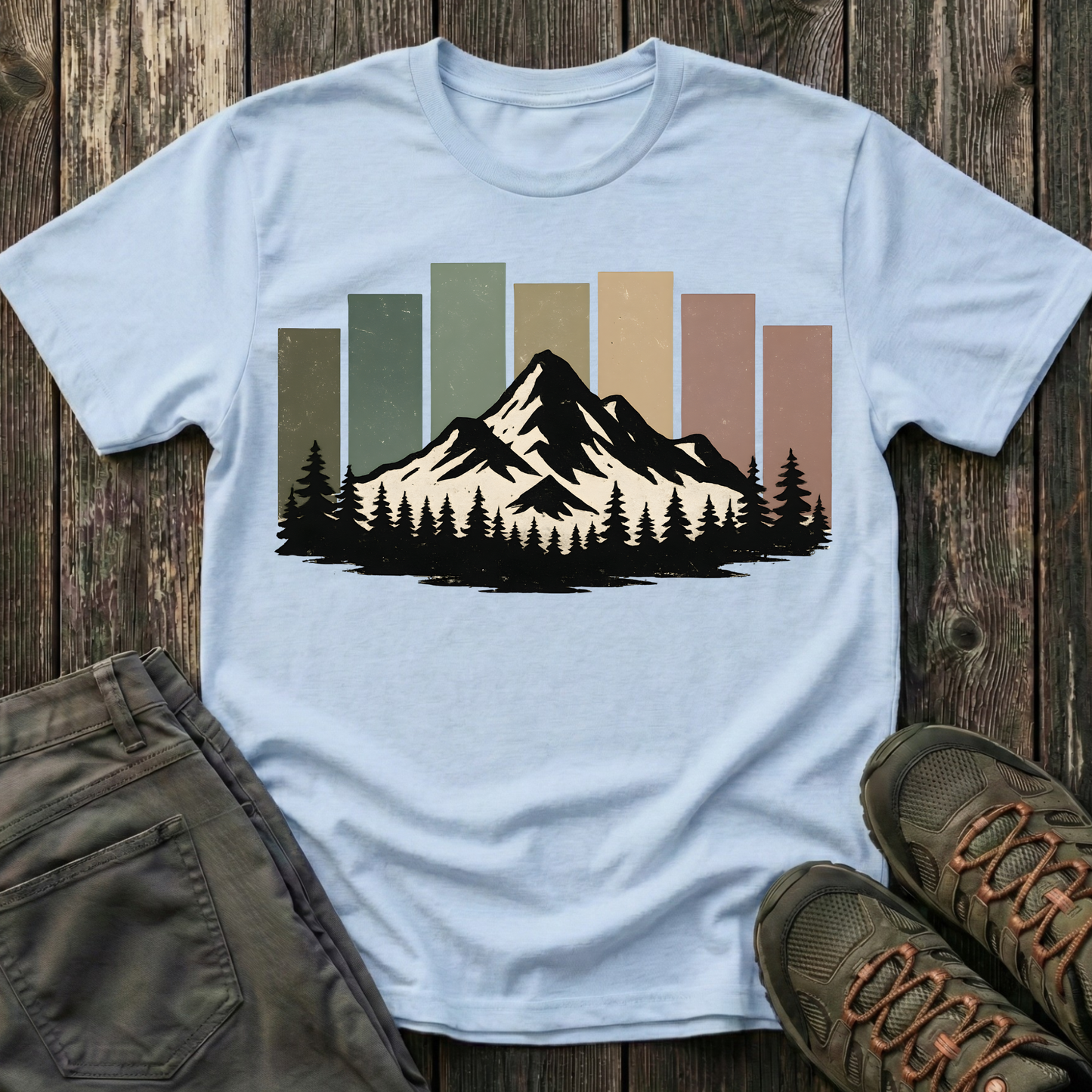 Mountain Peak Earth Tones T-shirt