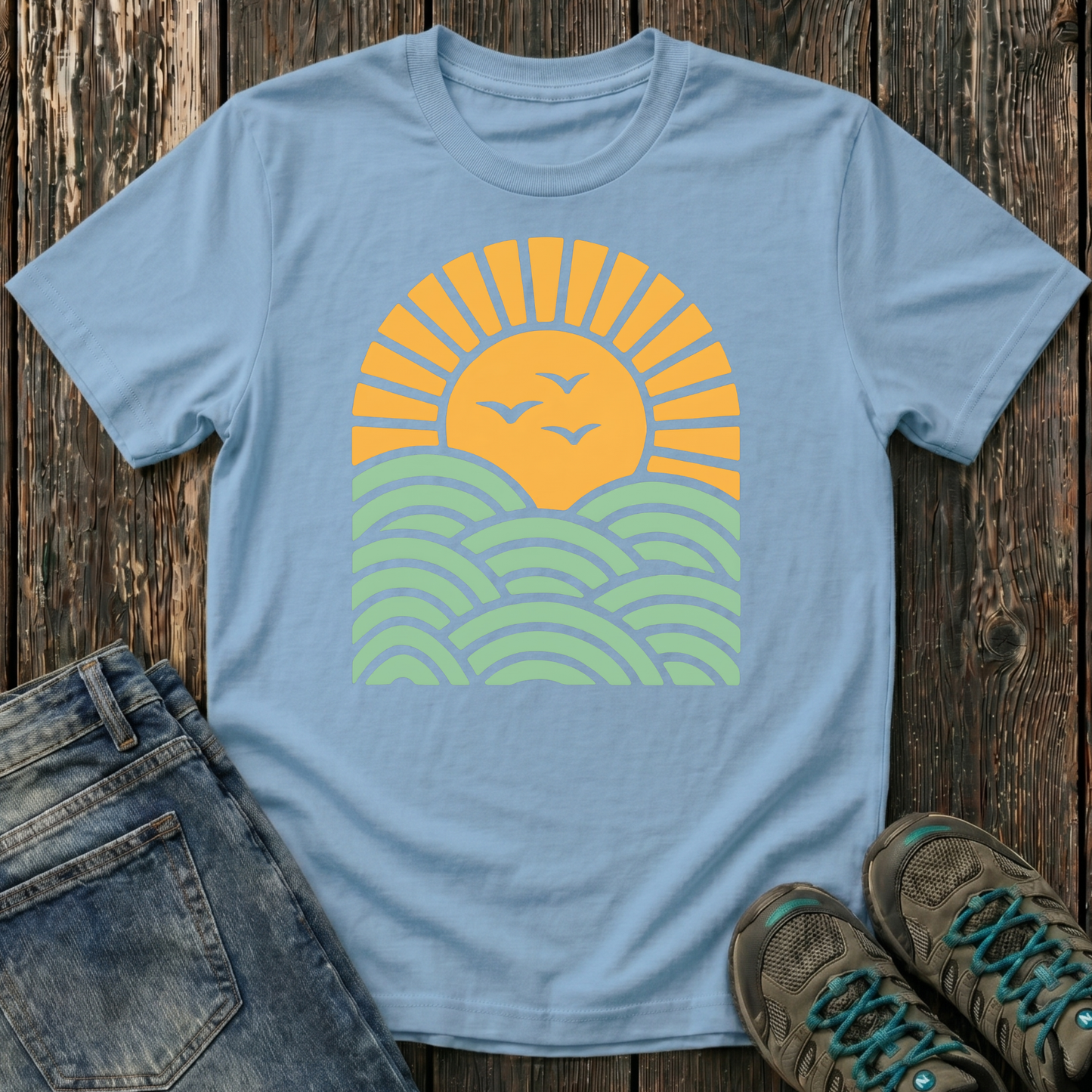 Children’s Sunrise Over Serene Waves T-shirt