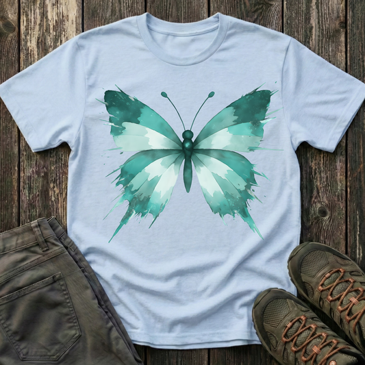 Watercolor Teal Butterfly T-shirt