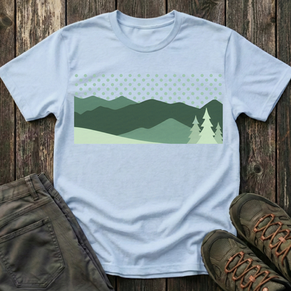 Minimalist Green Mountain Landscape T-shirt