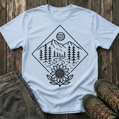 Sun Over Sunflower Landscape T-shirt