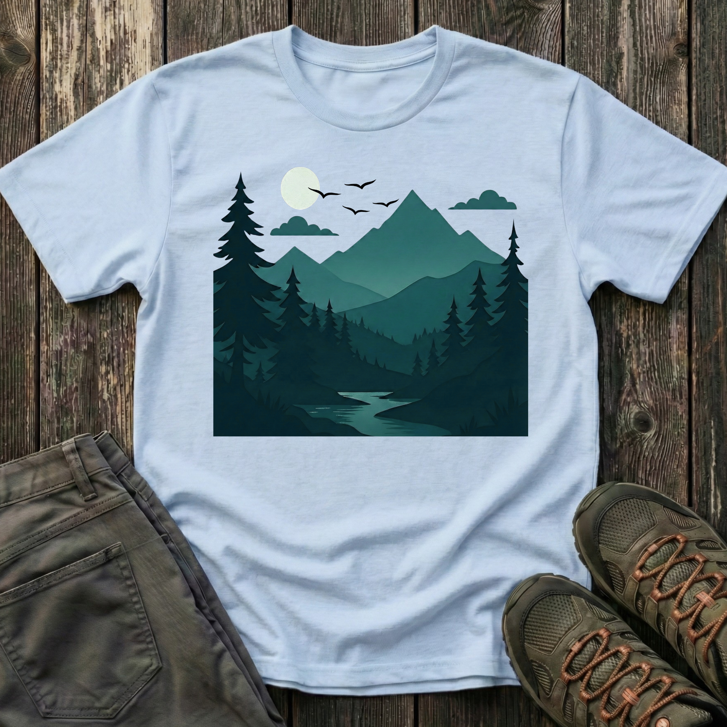 Dark Night Mountain Landscape T-shirt