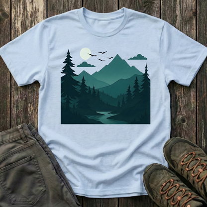 Dark Night Mountain Landscape T-shirt