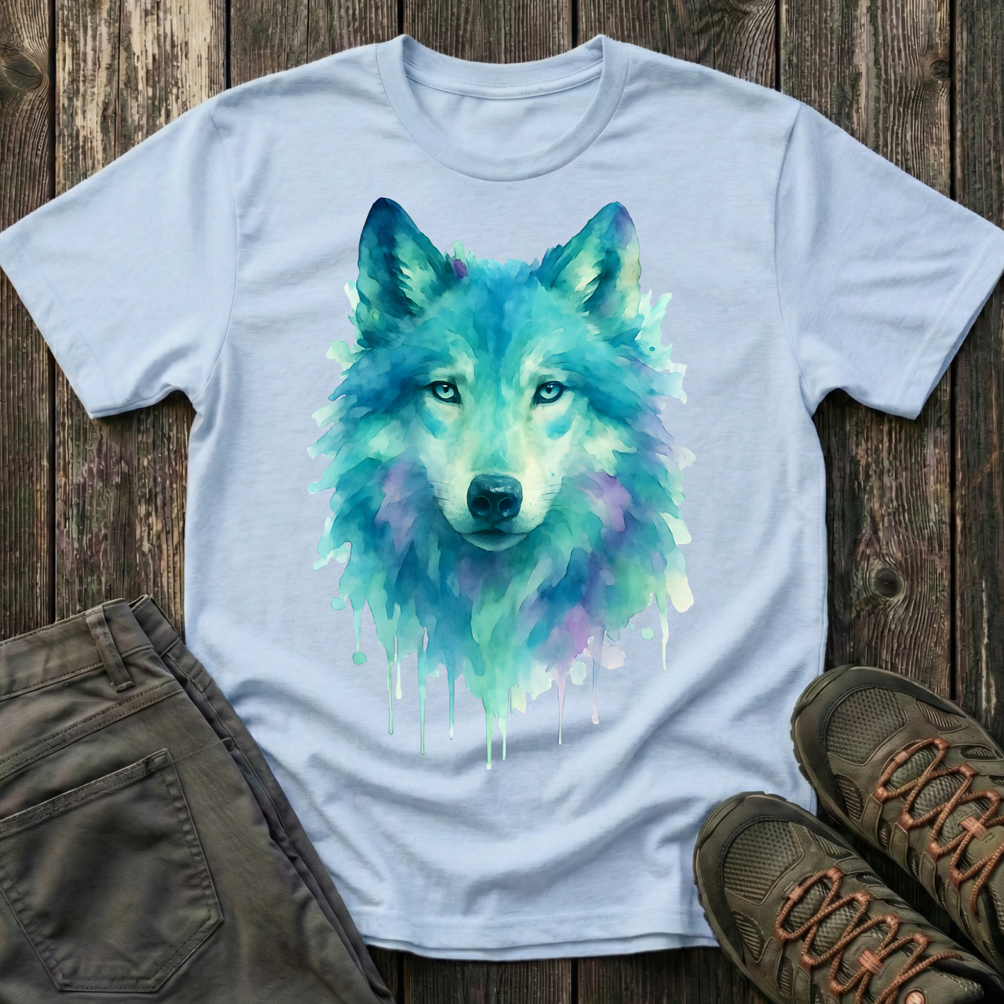 Watercolor Wolf Portrait T-shirt