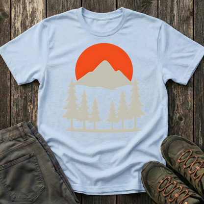 Grey Mountain Silhouette At Sunset T-shirt